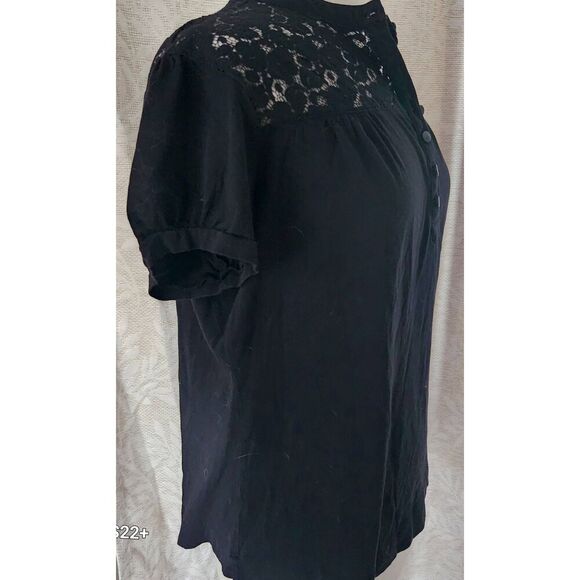 T35 a.n.a half button black lacy top - Picture 10 of 11